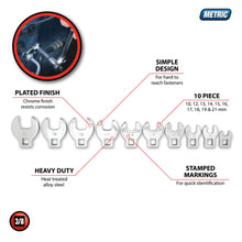 Performance Tool Metric Crowfoot Wrench Set (10 Piece)