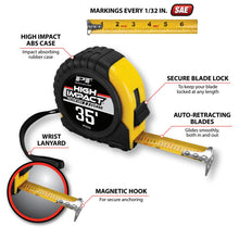 Performance Tool SAE Tape Measure: 35-Foot x 1" Wide Blade
