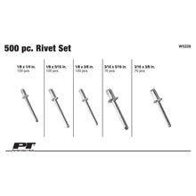 Performance Tool SAE Sizes Aluminum Rivet Assortment Set (500 Piece)