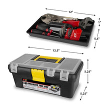 Performance Heavy Duty 12-1/2" Plastic Tool Box/Organizer (Black)