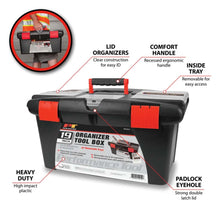 Performance Tools Heavy Duty 19" Plastic Tool Box (Black)