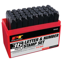 Performance Tool 1/4″ Steel Letter/Number Stamp Set (36 Piece)