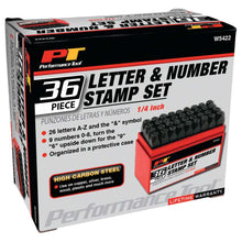 Performance Tool 1/4″ Steel Letter/Number Stamp Set (36 Piece)
