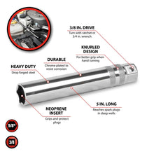 Performance Tool 3/8" Drive 5/8" Extended Spark Plug Socket