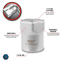 Performance Tool 1/2" Drive 2-1/2" Lock Nut Socket Hex Style