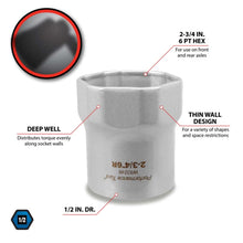 Performance Tool 1/2" Drive 2-3/4" 4WD Lock Nut Socket Rounded Hex Style