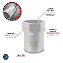 Performance Tool 1/2" Drive 55mm Toyota 4WD Lock Nut Socket
