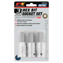 Performance Tool 3/8" Drive Large Metric Hex Bit Socket Set (3 Piece)
