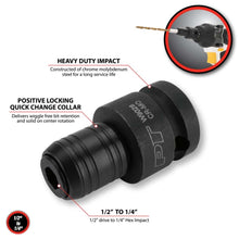 Performance Tool 1/2" Drive to 1/4" Drive Hex Impact Adapter (Female to Female)