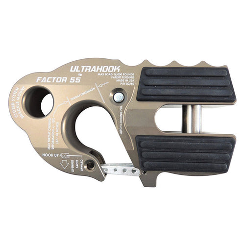 Factor55 Ultrahook Winch Hook w/Shackle Mount Gray