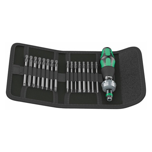 Wera Ratcheting Screwdriver Handle with Assorted SAE Bits (17-Piece Set)