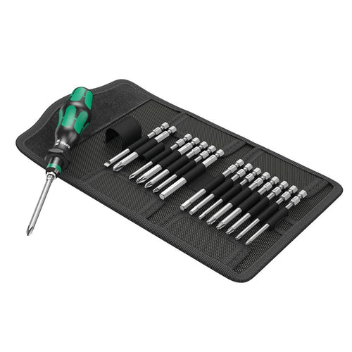 Wera KK 60 Kraftform Bitholding Screwdriver 3 1/2-Inch Bit Pouch Set 17 pc