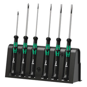 Wera 2035/6 Kraftform MicroSlotted Phillips Screwdriver Set and Rack 6 pc