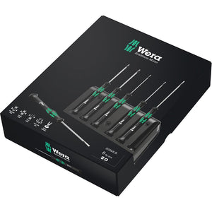 Wera 2035/6 Kraftform MicroSlotted Phillips Screwdriver Set and Rack 6 pc