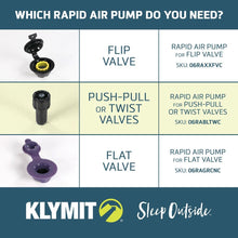 Klymit Rapid Air pump (push/pull valve)