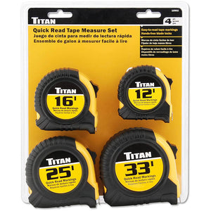 Titan Tool 4 pc Tape Measure Set