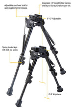 Caldwell Pic Rail XLA 6 Inch9 Inch Fixed Black Bipod