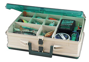 Plano Double-Sided 19-Compartment Satchel  Sandstone & Green Tackle