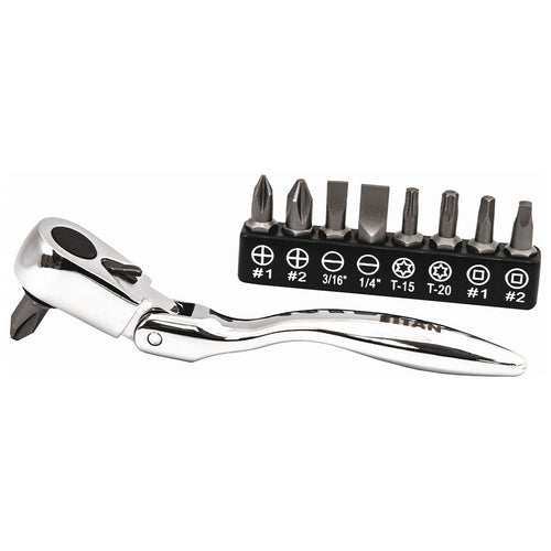 Titan Tool 10 pc Micro Flex Bit Ratchet Set