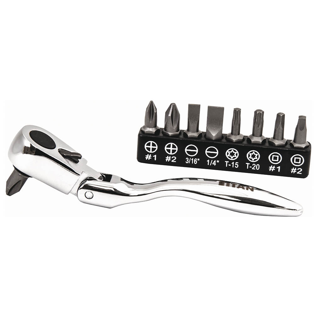 Titan Tool 10 pc Micro Flex Bit Ratchet Set
