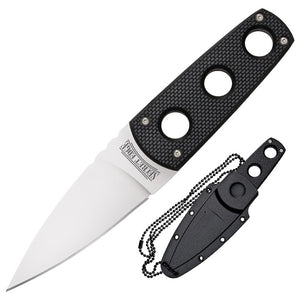 Cold Steel Secret Edge Neck Knife 3-1/2" Plain Edge Blade Kraton Handle