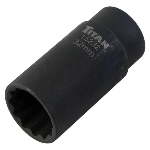 Titan 12 Point Axle Nut Deep Well Socket - 32mm & 1/2 in Drive