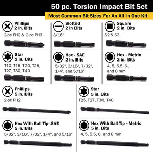 Titan 50 pc Torsion Impact Bit Set