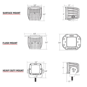 Rigid Industries 202213 LED Light D-Series Pro 3 Inch Spot Beam Pair Universal