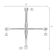OEMTOOLS 20563 4-Way Folding Lug Nut Wrench  14"