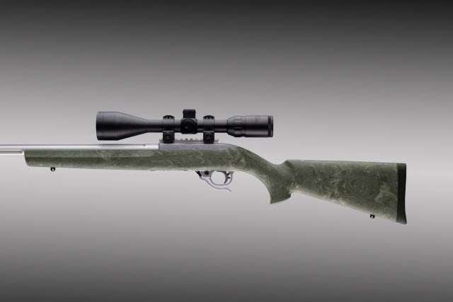 Hogue Ruger 1022 Rubber OverMolded Stock920inch Dia Barrel Channel Ghillie Green