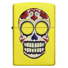 Zippo Windproof Lighter  Day of the Dead Neon Yellow Finish