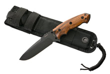 Hogue EX-F01 5 1/2" Fixed Drop Point Blade A-2 Black Finish Black Sheath - Wood Coco Bolo Scales