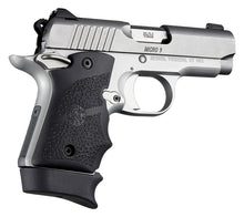 Hogue Kimber Micro 9 (Ambi Safety): Black Rubber Grip with Finger Grooves
