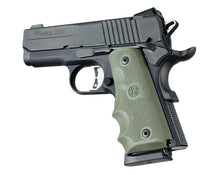 Hogue 1911 Officers Model Rubber Grip with Finger Grooves OD Green