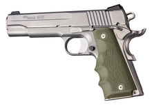 Hogue 1911 Govt. Model: Cobblestone Rubber Grip with Finger Grooves - OD Green