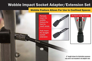 Titan 9 pc Impact Wobble Socket Adapter Set