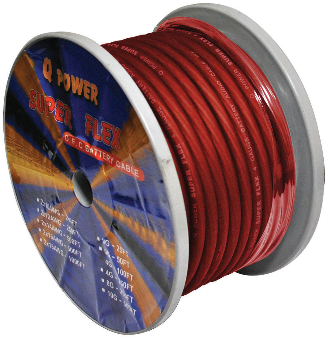 POWER WIRE 4GA. 100' RED QPOWER
