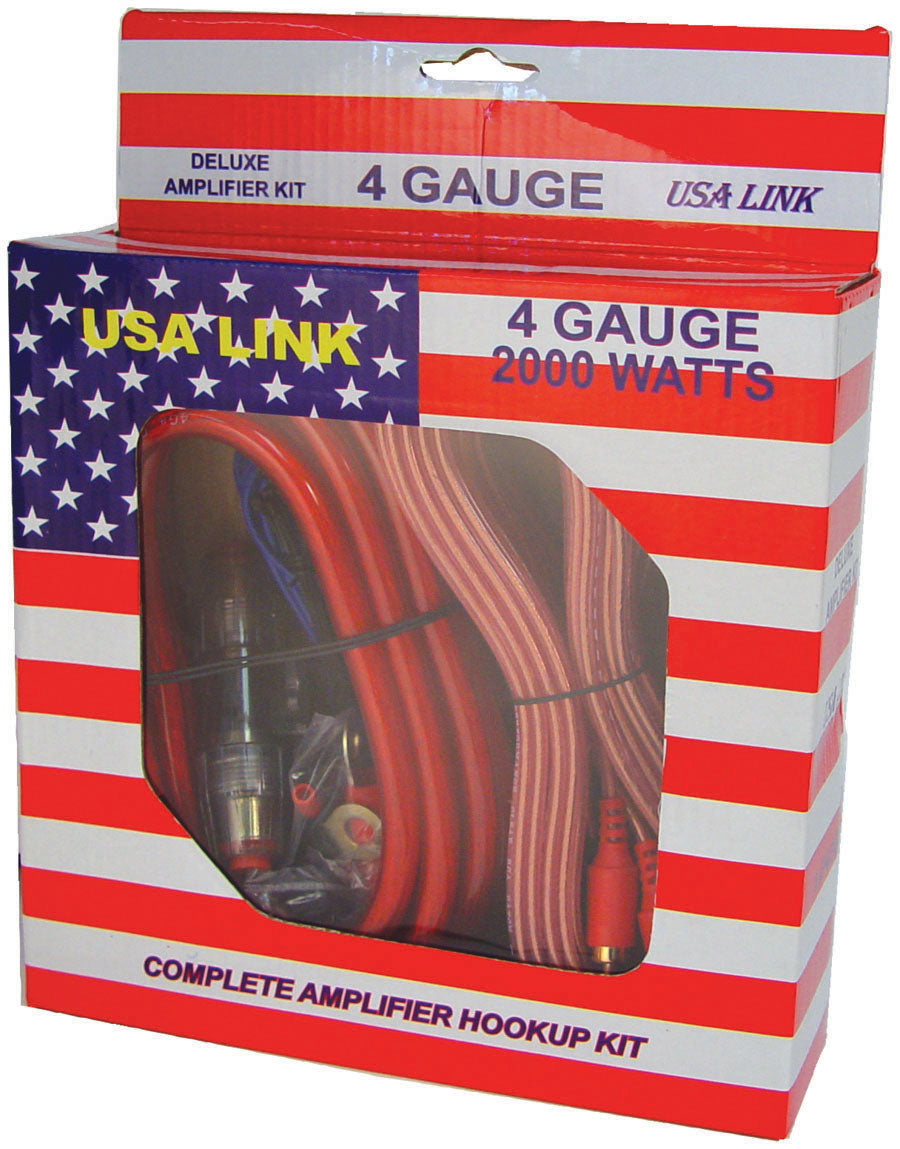 *USA LINK* 4G. AMP WIRING KIT W/RCA CABLES; QPOWER