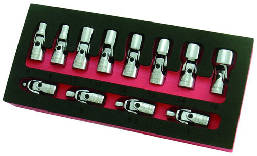 Astro 7412 1/4Inch Drive Flex Socket Set 6 Point  Metric 12Piece
