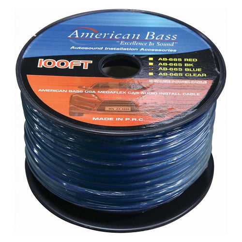 WIRE AMERICAN BASS 8 GA BLUE COLOR 100FT ROLL
