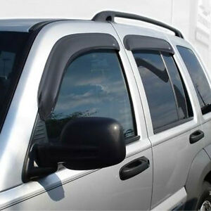 Auto Vent Shade Original Ventvisor Side Window Deflector Dark Smoke 4Pc Set for 2002-2007 Jeep Libe