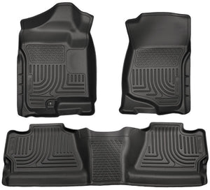 Husky Liners Front & 2nd Seat Floor Liners 2007-14 SILVERADO/SIERRA CREW CAB-Black