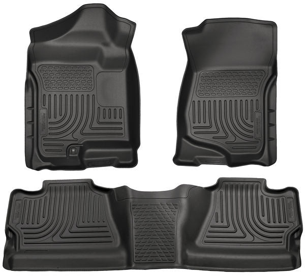 Husky Liners Front & 2nd Seat Floor Liners 2007-14 SILVERADO/SIERRA CREW CAB-Black