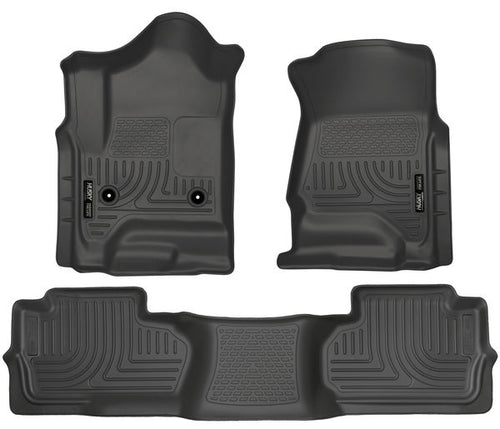 Husky Liners Front & 2nd Seat Floor Liners (Footwell Coverage)  14-19 SILVERDO0/SIERRA 1500-Black