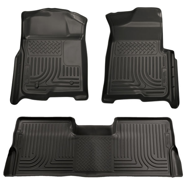 Husky Liners Front & 2nd Seat Floor Liners (Footwell Coverage)  FORD F150 SUPER CREW-Black