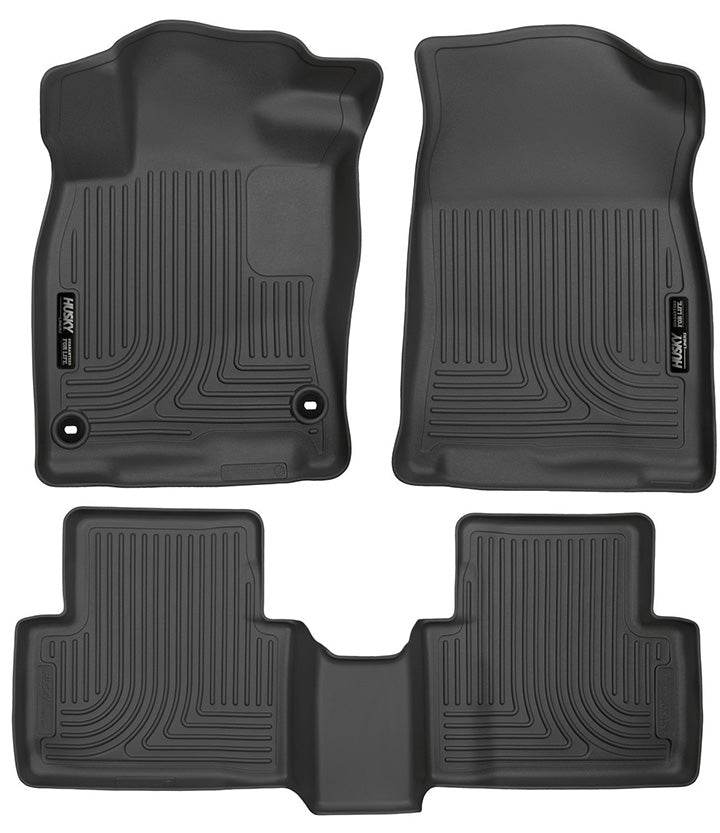 Husky Liners Front & 2nd Seat Floor Liners Fits 2016-2020 Civic Coupe/Civic Sedan_Black