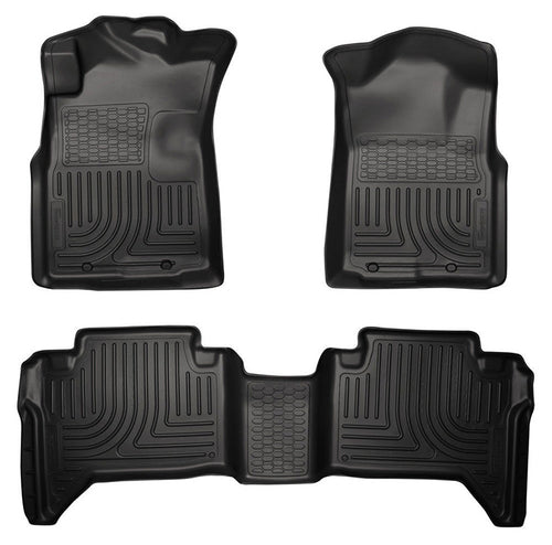 Husky Liners Front & 2nd Seat Floor Liners Fits 05-15 Tacoma Double Cab-Black