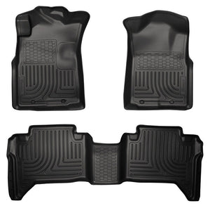 Husky Liners Front & 2nd Seat Floor Liners Fits 05-15 Tacoma Double Cab-Black