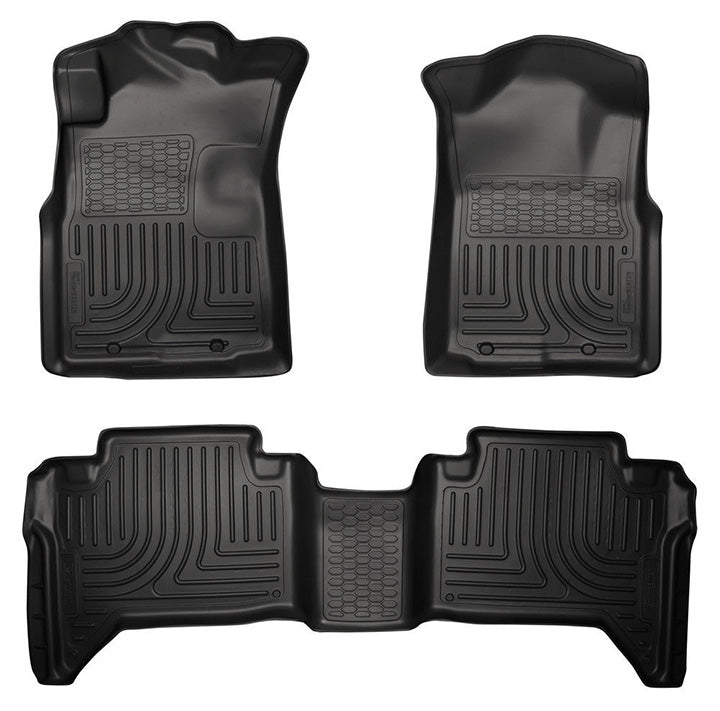 Husky Liners Front & 2nd Seat Floor Liners Fits 05-15 Tacoma Double Cab-Black