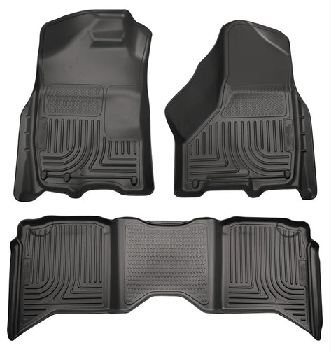 Husky Liners Front & 2nd Seat Floor Seat Floor Liners Fits 2009-2019 Dodge Ram Trucks
